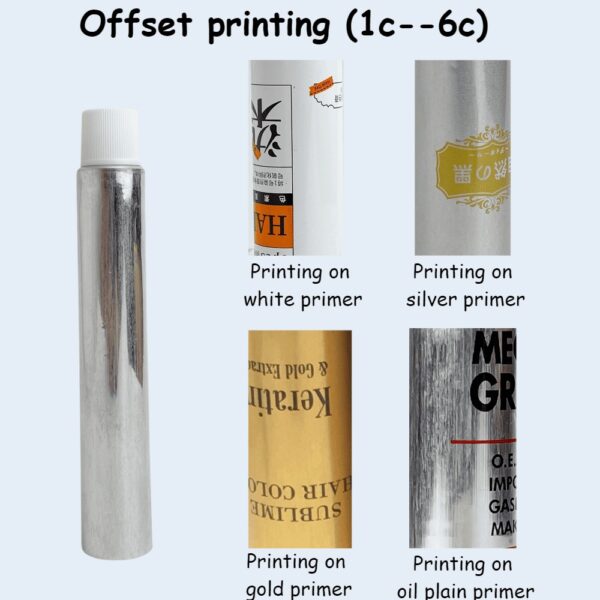 Offset printing on aluminum tubes