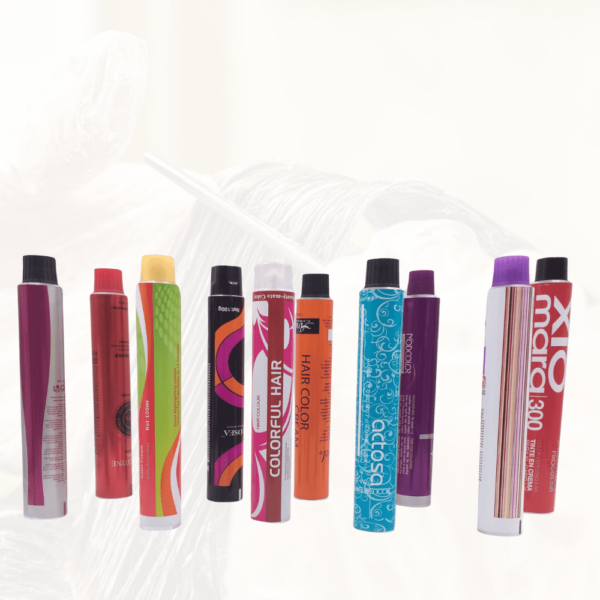 aluminum hair color cream tubes
